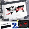 BLACK DOVES GRAPHICS n.2 Adesivi per valigie allu sostitutivo per BMW R 1250 GS (Nero/Rosso)