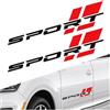 JNNJ 2 Pezzi Sportivo Adesivi Auto, Adesivo Laterale Porta Dell'auto, Accessori Esterni Decorazione Impermeabile Universali per Autoveicoli Camion Moto Paraurti Porta Maniglia Finestra(Nero Rosso)