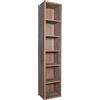Composad | Libreria della Linea DAVINCI BRERA Con 5 Ripiani Regolabili, Libreria Scaffale, Mobile Colonna, (LxAxP) 44x217,50x35,70 cm, Colore Noce, Soggiorno, Ufficio, Made in Italy