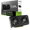 ASUS Dual NVIDIA GeForce RTX 5050 OC Edition, Scheda Grafica 8GB GDDR6, 128 Bit, PCIe 5.0, 2 Ventole Axial-Tech, 1 HDMI 2.1b, 3 DisplayPort 2.1b, Software GPU Tweak III, Nera, DUAL-RTX5050-O8G