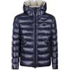 Blauer ECO PIUMINO giubbotto USA da uomo ECO ADAMS 2055 24WBLUC02055 giacca giaccone in ovatta (IT, Testo, L, Regular, Regular, 888EI BLU interno beige)