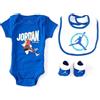 NIKE Jordan Jumpman Piece - Tutina per neonato, con scarpine e bavaglino, colore: blu e bianco, 0-6 mesi, Multicolore, 0-6 Months
