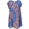 GURU SHOP Guru-Shop, Tunica Batik, Abito Midi, Abito da Spiaggia, Abito Estivo a Maniche Corte per Donne Forti, Blu, Sintetico, Dimensione Indumenti:42, Vestiti Corti