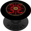 Anno del serpente anno lunare di Christi Anno del simbolo mistico della ruota del serpente con fasi PopSockets PopGrip Adesivo