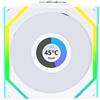 Lian Li Uni Fan SL - LCD wireless 120 - Ventilatore ARGB - Display LCD da 1,6 pollici - Controllo wireless a 2,4 GHz - Driver wireless non incluso e Necessario per l'uso - Bianco