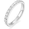 Zakk 3mm Eternity Anello da donna in titanio anelli di fidanzamento fedi nuziali con zirconi cubica (Argento-Mezza Zirconia,49 (15.6))