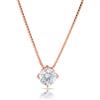 inSCINTILLE Punto Luce Collana Donna Argento 925 con Pietra di Zirconia Cubica (Diametro: 5 mm, Catena Oro Rosa - Pietra Bianca)
