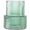 KAYLETIN Vaso in vetro verde, vasi a coste per fiori, vaso per fiori per tulipani, vasi moderni per soggiorno, tavolo da pranzo, ingresso, camino, scaffale, matrimonio, ufficio, 19 cm