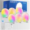 Homelist NL4 Luci LED per Vetrina con Telecomando, 6 Pezzi RGB Luce Notturna con Sensore di Movimento, Batteria per Illuminazione per Scale, Ricaricabili per Cucina, Camera da Letto, Bagno