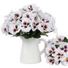 Xshelley 10 fasci di fiori artificiali del viole del pensiero per esterni, resistenti ai raggi UV, in seta, crisantemo selvatici, davanzale, veranda, casa, giardino, matrimonio, casa colonica