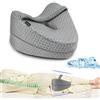 LITSPOT Cuscino Rinfrescante per Gambe e Ginocchia per Dormire sul Fianco, Cuscino Gambe Ergonomic in Memory Foam con Cinghia Elastica Federa Lavabile, Grigio