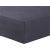 VISION - Lenzuolo con angoli in flanella antracite - 160 x 200 cm con berretto largo 30 cm per letto matrimoniale - 100% cotone flanella: morbido e caldo - Oekotex