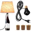 WPQIUZS Portalampada E14 per bottiglie, cavo da 240 cm, con interruttore, adattatore per bottiglie, luce nera con 3 sughero, lampada da tavolo fai da te