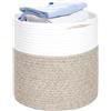 Chingcoo Cestino intrecciato da soffitto 30x30 cm, cestino portaoggetti in corda di cotone per soggiorno, giocattoli, asciugamani, cuscini, vestiti - cestino decorativo per ordine e spazio di archiviazione