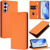 DENDICO Cover per Samsung Galaxy A05S, Custodia in PU Pelle Portafoglio con Blocco RFID, Chiusura Magnetica Cover per Samsung A05S, Arancione