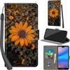 PHINIENLAND Cover per Huawei P20 Lite custodia portafoglio Crisantemo | 3 scomparti carte, 1 tasca banconote, Chiusura magnetica, Supporto, Pelle PU flip cover per Huawei P20 Lite