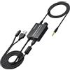 PROZOR 192kHz Convertitore SPDIF a 3.5mm con Amplificatore, Adattatore Ottico Toslink a 3.5mm con Controllo Volume, Convertere SPDIF in Audio 3.5mm con Cavo Ottico 1m, Cavo 3.5mm 1m per TV Set-top Box
