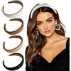 Zyren 4 Pezzi Cerchietti per Capelli con Nastro di Velluto, Cerchietto Moda Donna 15x3.8 cm, Cerchietto per Capelli senza Dentini in Raso Leggermente Bombato, Fasce per capelli Moda Boho Larghe Accessori