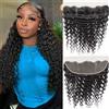 Rebasar Lace Frontal Closure 13 x 4 Deep Wave Ear to Ear Lace Closure Capelli Umani Ricci Closure Free Part con Naturali Hairline per donna 10 pollici