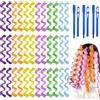 DEARBAG Bigodini per capelli a spirale, 36 pezzi, kit per acconciature ondulate da 30 cm, senza calore, multicolore, con 2 ganci per lo styling per capelli lunghi e corti