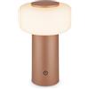 BRILONER - Lampada da tavolo senza fili IP44 con touch, dimmerabile, batteria ricaricabile e sorgente luminosa intercambiabile, lampada da tavolo da esterno, 13x20,6 cm, marrone
