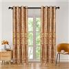ELKCA - Tende ricamate in stile europeo, per soggiorno, camera da letto, per finestra, cucine 52 W x 96L| 2 Panels Brown Curtain