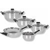 PARENCE.- Set di pentole a induzione in acciaio inox da 8 pezzi - Set di pentole e padelle con coperchi in vetro - Compatibile con tutti i bruciatori