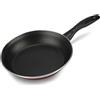 ALZA Akai - Padella rossa da 24 cm, in acciaio vetrificato, antiaderente, tutti i tipi di cucina inclusa induzione e lavastoviglie, senza PFOA