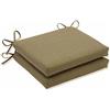 Pillow Perfect Indoor/Outdoor Taupe Textured Solid Square Seat Cushion, 2-Pack