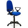 BAKAJI Poltrona Sedia Scrivania Ufficio Presidenziale in Tessuto e Struttura in Polipropilene Rotazione 360 Gradi Direzionale Altezza Regolabile (Blu)