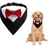 Qaziuy Cani Smoking Bandana - Foulard formale regolabile per matrimonio, abito per animali domestici con papillon e cravatta per gatti, costumi di compleanno