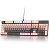SOLIDEE tastiera gaming meccanica 100%,US Layout QWERTY,Tastiera da Gioco Cablata 104 Tasti Retroilluminata RGB con Tastierino Numerico,Tastiera Meccanica NKRO per laptop Windows(104 Blackberry)