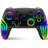 NITHO NEXUS Wireless Controller Compatibile con Switch, Switch 2, PC, Windows, iOS, Android, Gamepad con LED RGB, Trigger effetto Hall, Giroscopico a 6 assi, Turbo, Joystick ergonomico - Nero