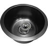NOYHHAV Lavandino Rotondo Nero Piscina per Ristrutturazione Cucina Lavandino Singolo Rotondo Lavandino Tondo Lavandino Tondo per Bagno Lavaggio di Verdure E Piscina per Piatti Vasca Singola (Nero, 30CM)