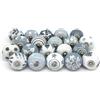 Pushpacrafts, pomelli per armadio, cassetto, in ceramica, dipinto a mano, 20 pezzi, grigio e bianco