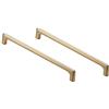 BOZONLI Maniglie per Mobili da Cucina, Maniglia per Mobili in Lega di Zinco, per Cucina, Armadio, Cassetto, Maniglia Quadrata, Tiretti per Mobili, Distanza Fori 192mm, Ottone spazzolato, 2 Pezzi