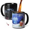 MUGKISS Tazza da caffè natalizia con scritta Magic Heat Changing Mug, 340 ml,colore che cambia tazza da caffè sensibile al calore,