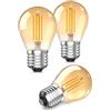 Lamptobe Lampadine LED E27 Luce Calda 2200K, 2.5W Ambra Lampadina Filamento Vintage G45 Equivalente a 20W, Decorativa Retrò Lampadine per Lampade da Comodino e da Scrivania (Non Dimmerabile, 3 Pezzi