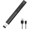 elzle Presentatore Wireless Telecomando Clicker Presentazioni Puntatore Slide | Puntatore Presentazioni Ricaricabile con Hyperlink & Controllo Volume, Compatibile con Mac, PC, Laptop (Nero)