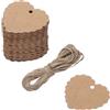 QUARKZMAN 100Pz Etichette Regalo Etichette Carta Kraft Etichette Regalo, Carte Cuore Ondulato con 10 Metri di Spago di Juta per Incartare Regale Natale