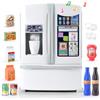 PLAY Frigorifero Giocattolo, Accessori Cucina con Frigo Giocattolo, Giocattoli Alimentari, Cubetti di Ghiaccio, Effetti Sonori Realistici, Set di Cucina Giocattolo per Bambini da 3+ Anni - Bianco