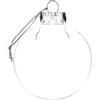 TITA-DONG 6 Pezzi Palline di Natale Trasparenti, 100mm/4 in Palline Ornamentali in Plastica Trasparente Riempibili Fai-da-Te con Una Corda D'Argento e Tappo di Metallo Rimovibile per Decorazioni(10*12 cm)