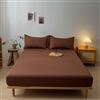 Homxi Lenzuolo con Angoli Matrimoniale Somma(200 x 220 cm),Completo Letto Tinta Unita Lenzuolo Letto Singolo Caffè