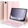 IVEOPPE Tastiera Samsung Galaxy Tab A9 8.7" 2023, Cover Tastiera Italiano Bluetooth Retroilluminata Rimovibile per Samsung Galaxy Tab A9 2023 8.7 Pollici 2023, Rosa