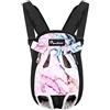 Pawaboo Zaino Contenitore per Cane, Borsa da Viaggio di Sicurezza, Borsa Anteriore Regolabile per Portare Cane, per Viaggio, Campeggio, Passeggiata, Taglia S - Marmo Viola