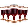 LATERN 30 Pezzi Bicchieri da Vino in Plastica, 170ml Bicchieri da Degustazione in Oro Rosa Bicchieri da Vino con Stelo Riutilizzabili per Bevande Whisky Champagne Birra Cocktail Martini (13,4 x 6,5cm)