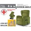 Il Benessere Poltrona Relax Luna Sfoderabile 2 Motori con Alzapersona e Kit Roller Prodotto Italiano