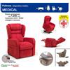 Il Benessere Poltrona Relax Medical Braccioli Estraibili Alzata Verticale cm 10 completa di Alzapersona e Kit Roller 2 Motori e Doppio Rivestimento