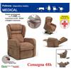 Il Benessere Poltrona Relax Medical Braccioli Estraibili Alzata Verticale cm 10 completa di Alzapersona e Kit Roller in Tessuto Idrorepellente Marrone Tortora CONSEGNA 48/72 Ore