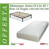 ErgoRelax Offerta Pack Tutto Compreso Materasso Astro Alto Cm 20 da Cm. 120x190/195/200 + Rete Vienna 14 Doghe - Made in Italy